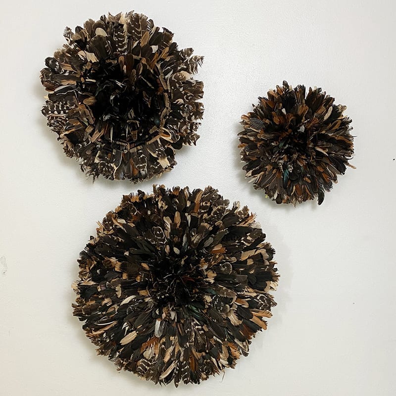 Fjer vægdekoration Juju hat - mørkebrunt miks - Billede 3