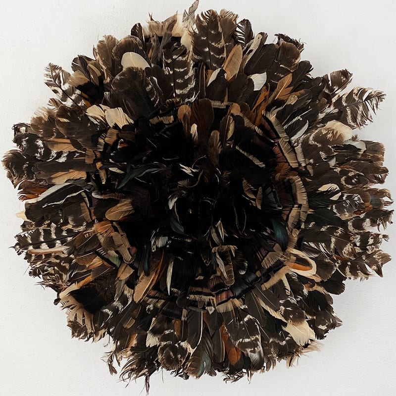Fjer vægdekoration Juju hat - mørkebrunt miks