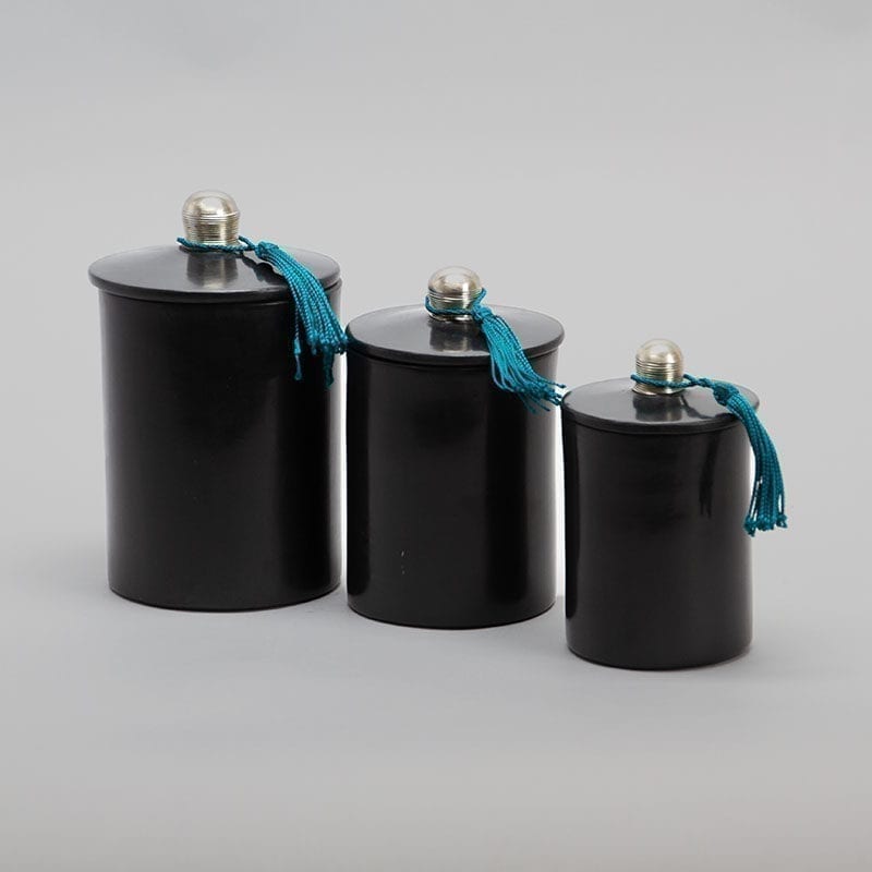 Krukker i stucco/tadlekt - sort