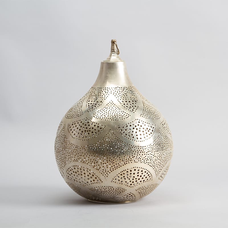 Marokkansk pendellampe rund - sølv - Billede 4