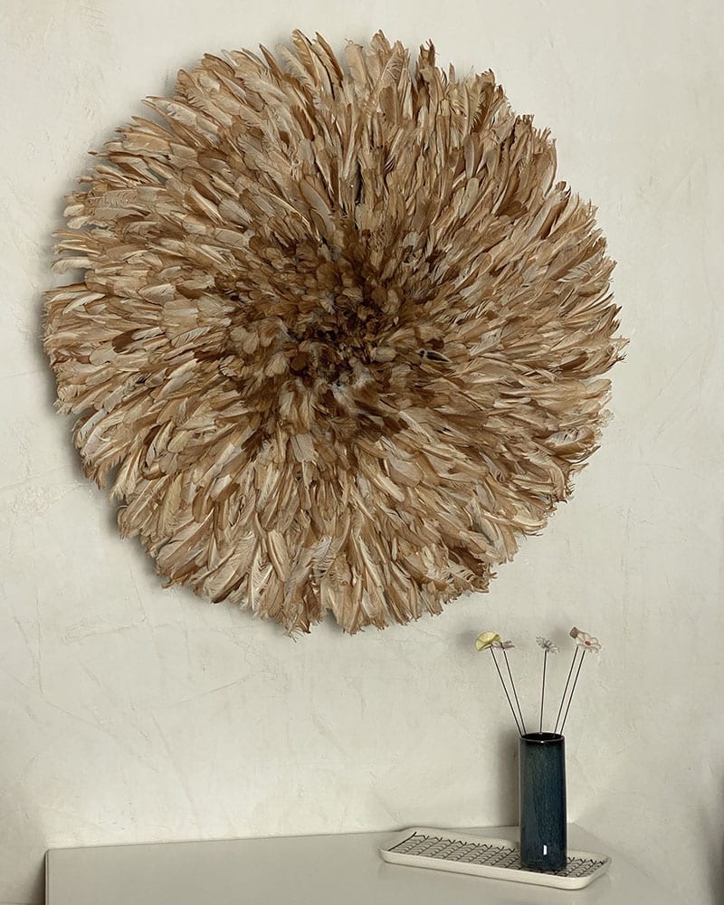 Fjer vægdekoration juju hat - lysebrun str. L - Billede 2