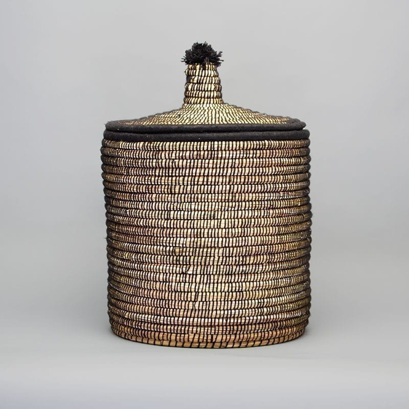 Kurv flet med låg - sort