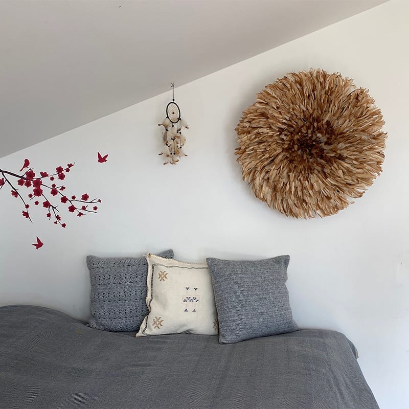 Fjer vægdekoration juju hat - lysebrun str. L - Billede 4