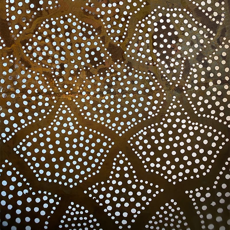 Marokkansk pendellampe rund - guld m/el - Billede 3