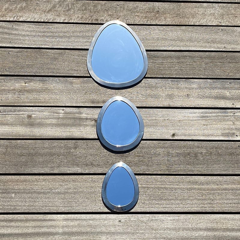 Spejl oval æg - sølv - Billede 2