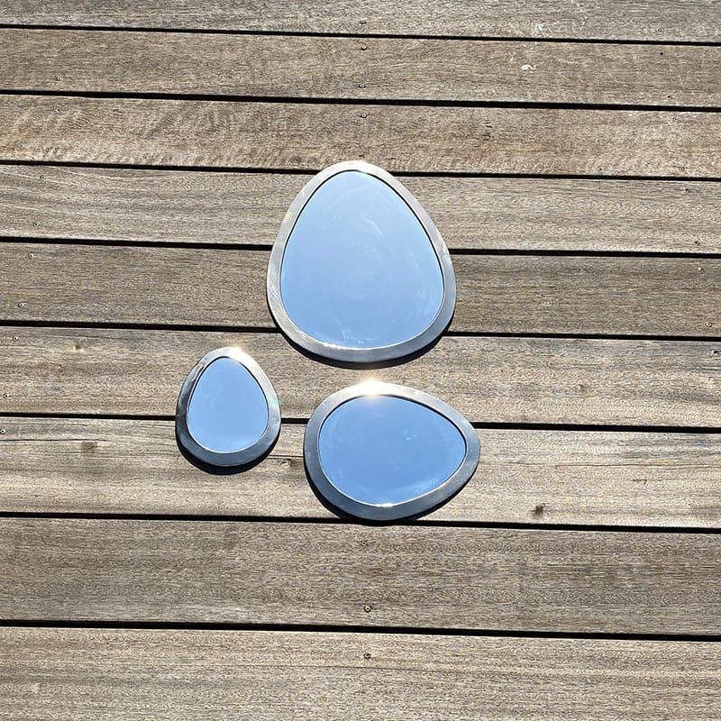 Spejl oval æg - sølv - Billede 3