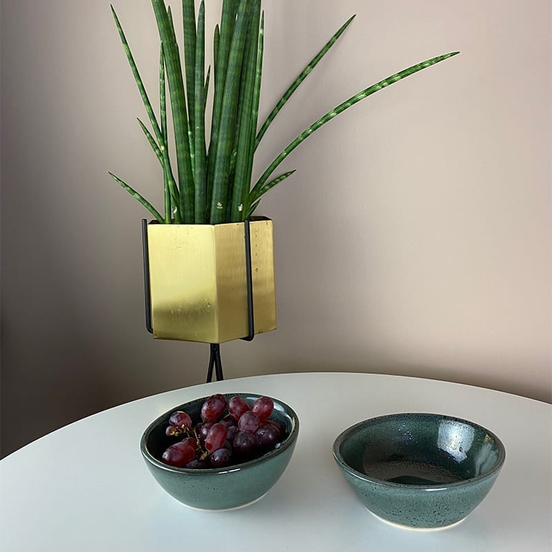 Skål coupé grøn meleret - Billede 4