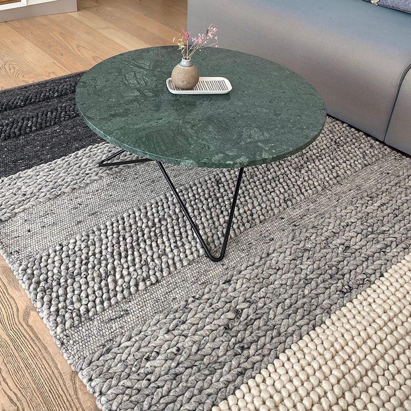 Håndvævet uldtæppe farvet mix struktur 150x250 - Billede 4