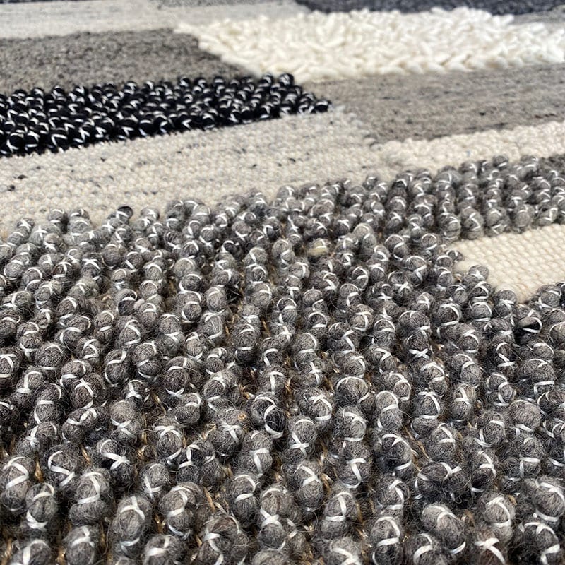 Håndvævet uldtæppe patchwork 170x240 - Billede 2