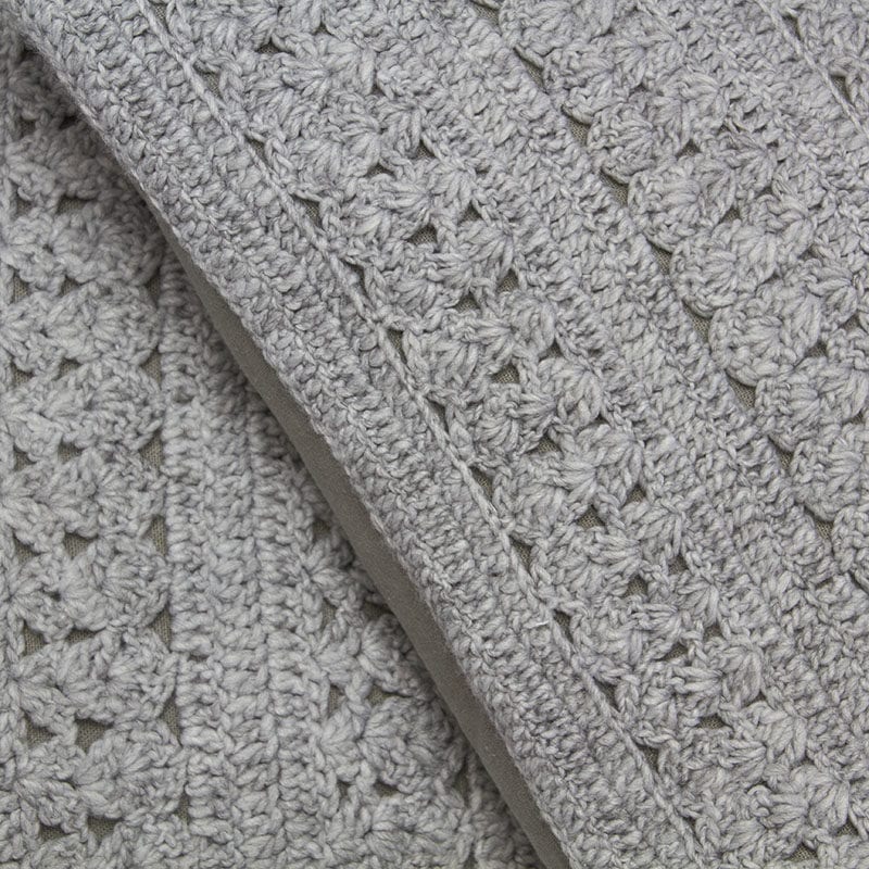 Strikket pudebetræk - grå