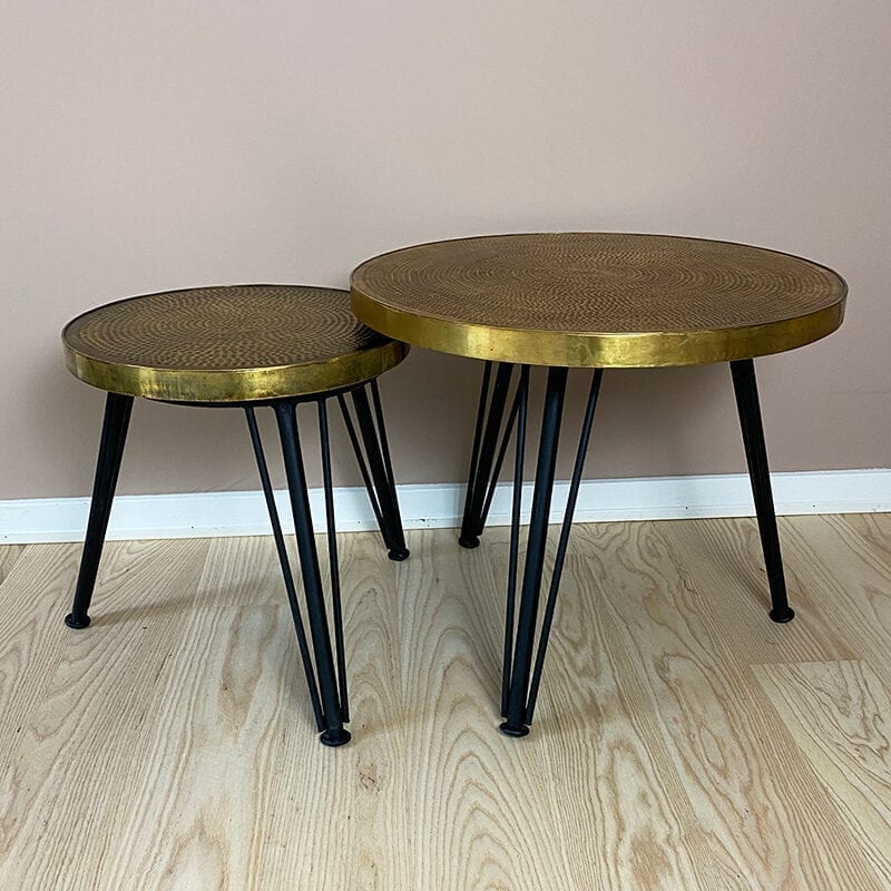 bord i patineret messing