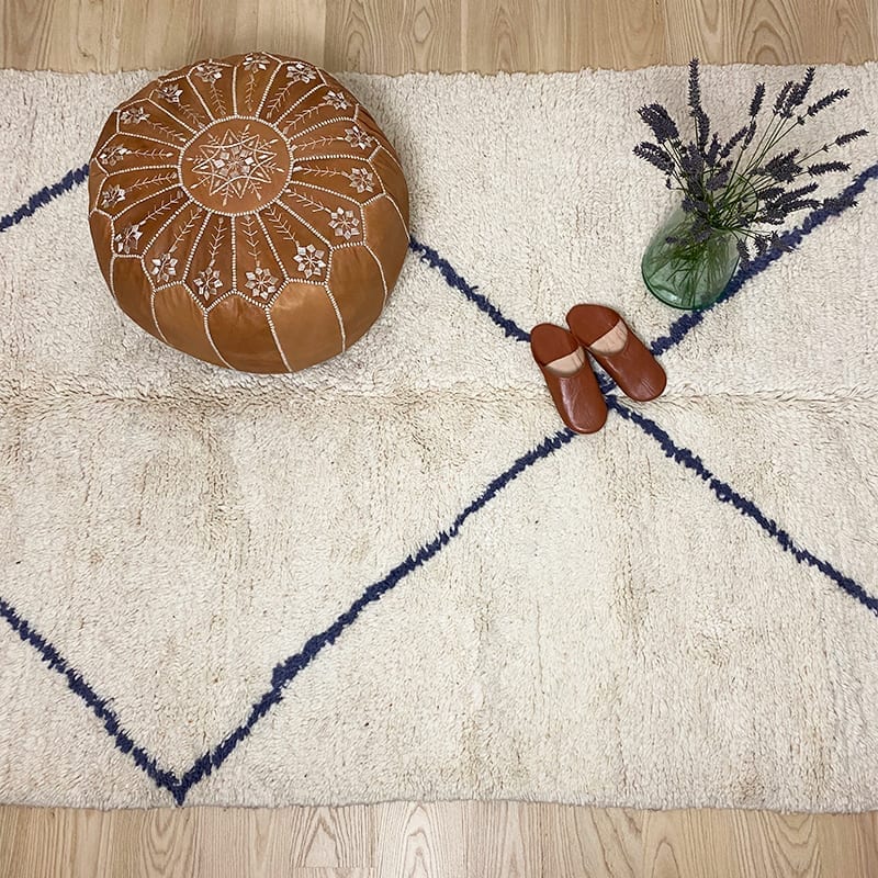 Håndvævet uldtæppe Beni Ouarain 140x250 - Billede 2