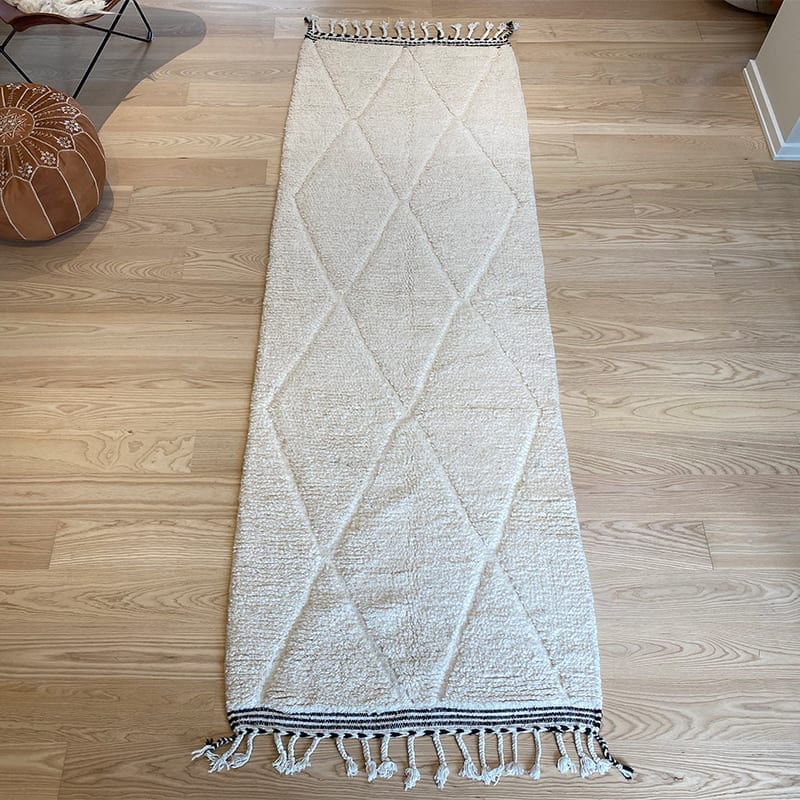 Håndvævet uldtæppe Beni Ouarain 90x280