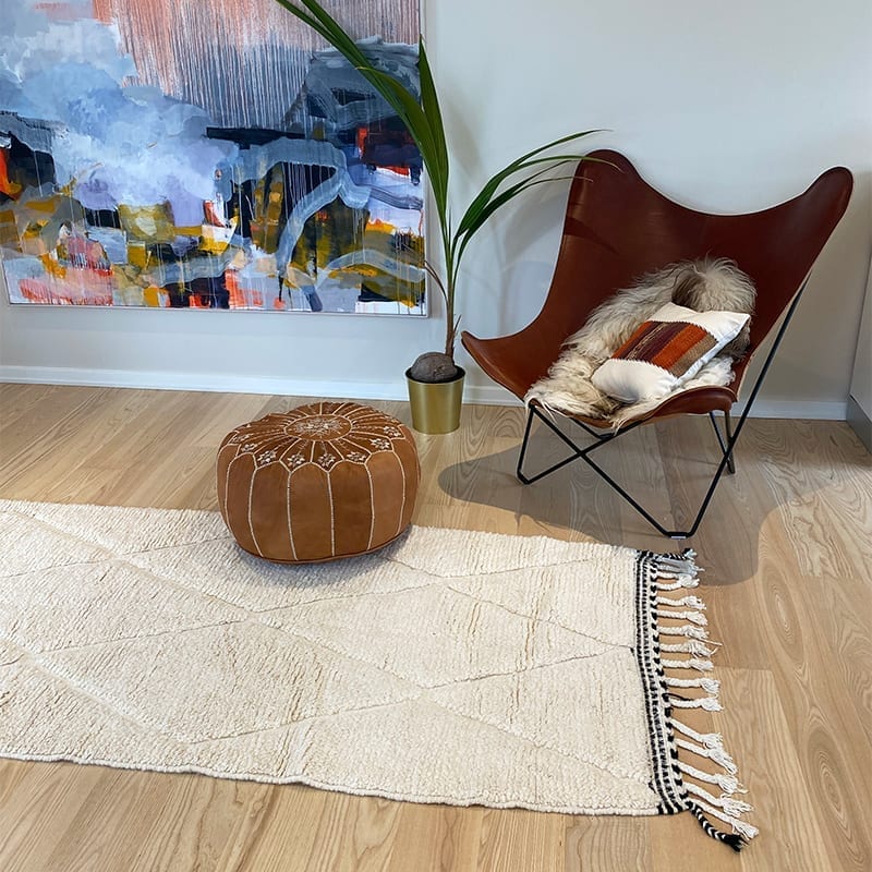 Håndvævet uldtæppe Beni Ouarain 90x280 - Billede 2