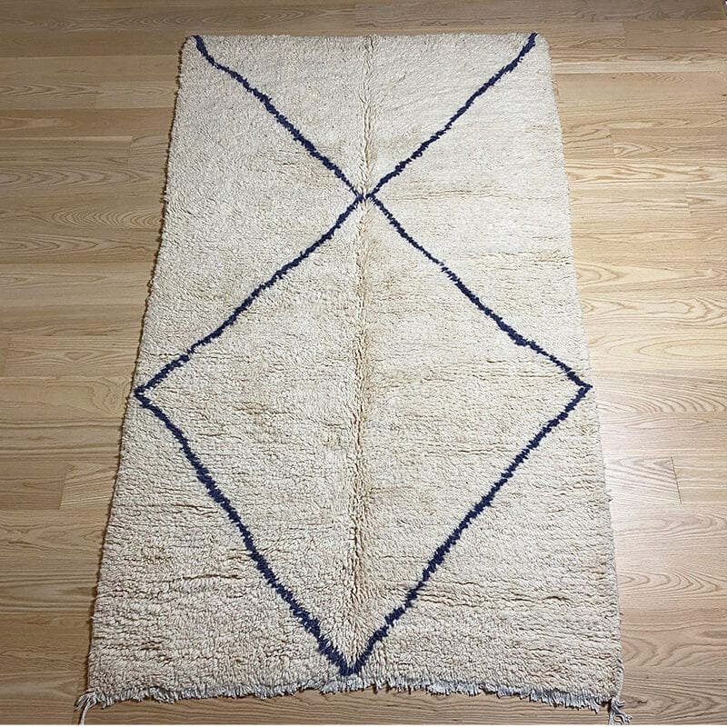 Håndvævet uldtæppe Beni Ouarain 140x250