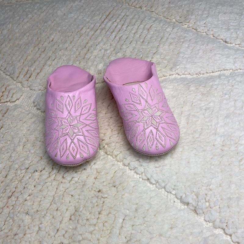 Marokkanske slippers - rosa med mønster (kvinde) - Billede 4