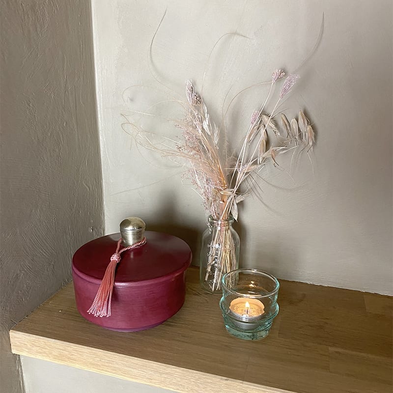 Krukker i stucco/tadlekt - bordeaux - lav - Billede 3