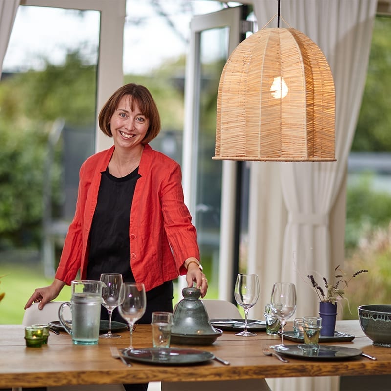 Marokkansk rafia pendellampe -stjerneformet - Billede 2