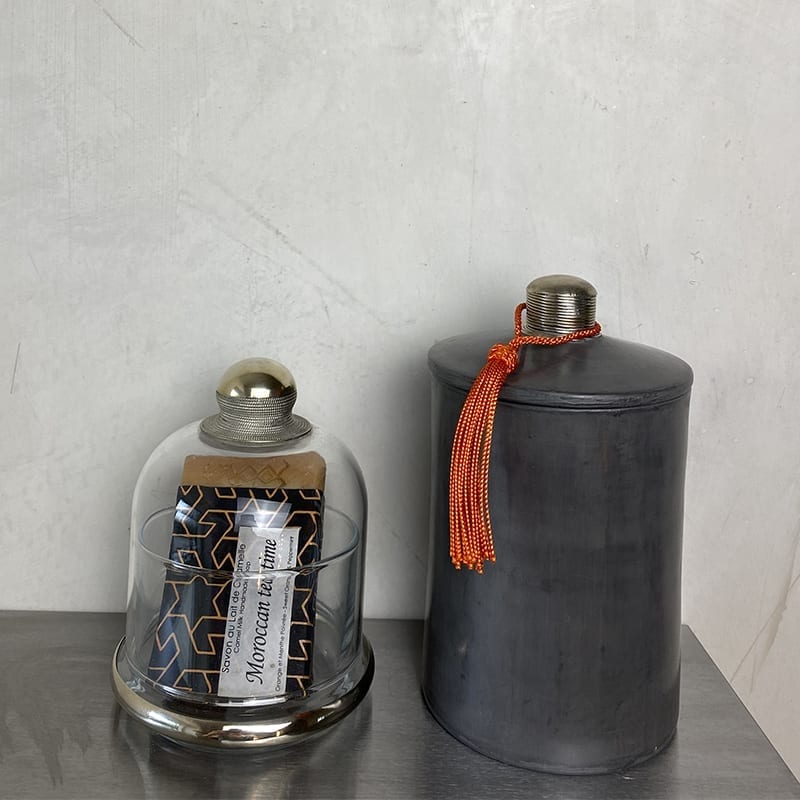 Krukker i stucco/tadlekt - mørkegrå - høj - Billede 4