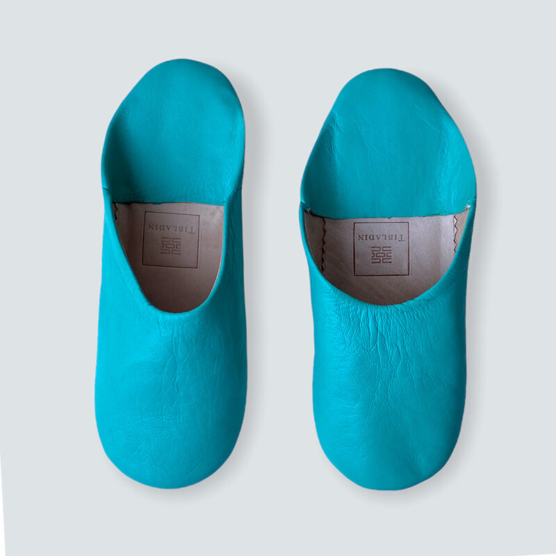 Marokkanske slippers - turkis (kvinde)