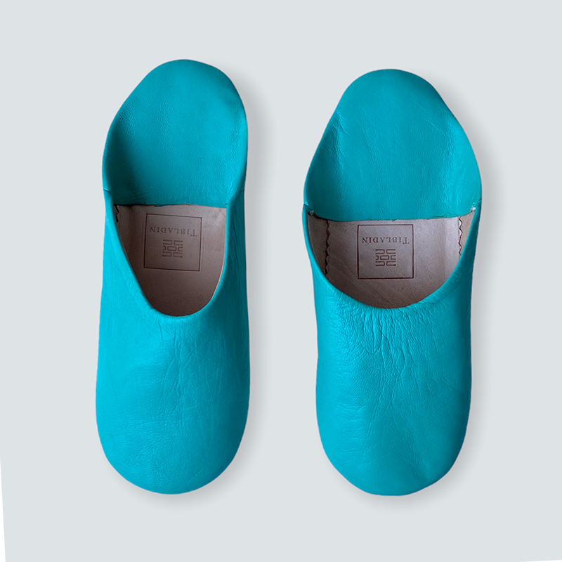 Marokkanske slippers - turkis (kvinde)