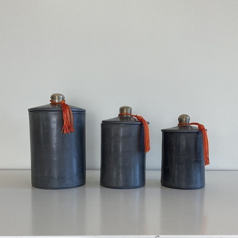 Krukker i stucco/tadlekt - mørkegrå - høj