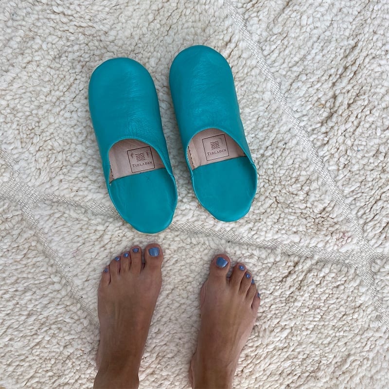 Marokkanske slippers - turkis (kvinde) - Billede 4