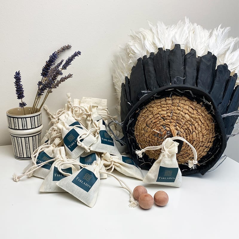 Fjer vægdekoration juju hat - brun miks - Billede 2