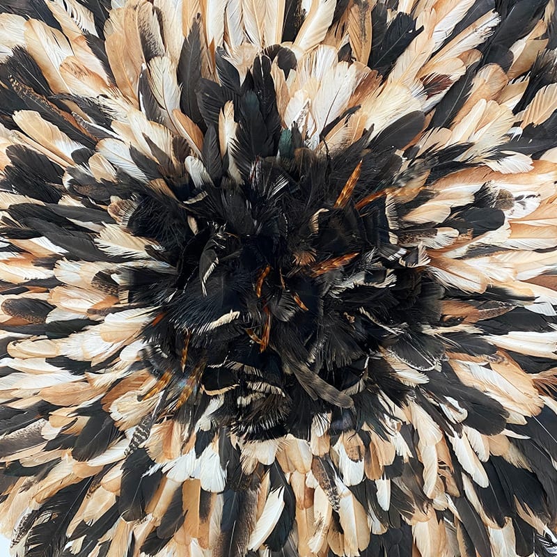 Fjer vægdekoration Juju hat - brunt og gyldent miks - Billede 2