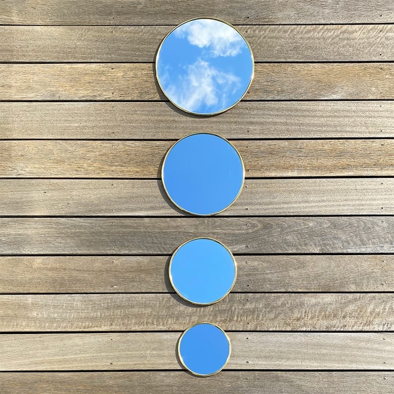 Spejl rund - tynd guldkant - Billede 2