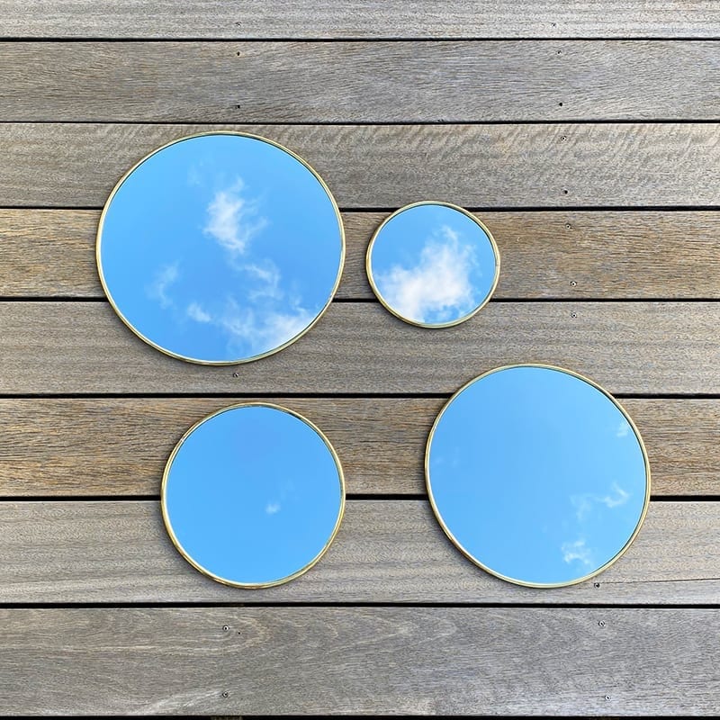 Spejl rund - tynd guldkant - Billede 3