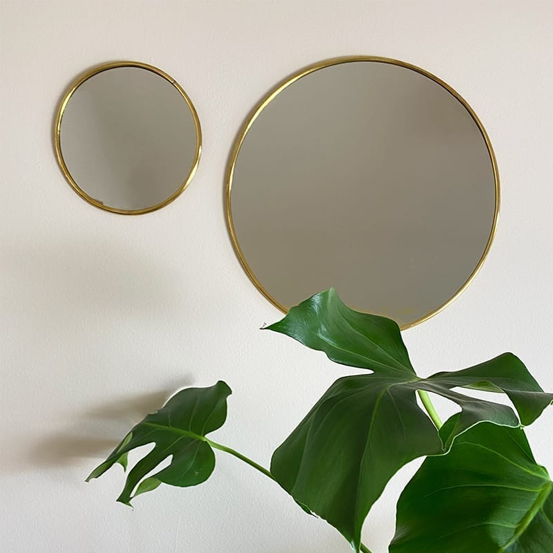 Spejl rund - tynd guldkant - Billede 4