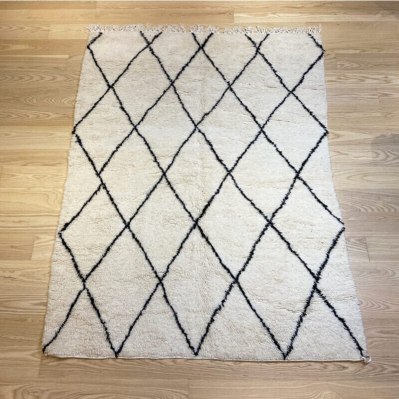 Håndvævet uldtæppe Beni Ouarain 160x210