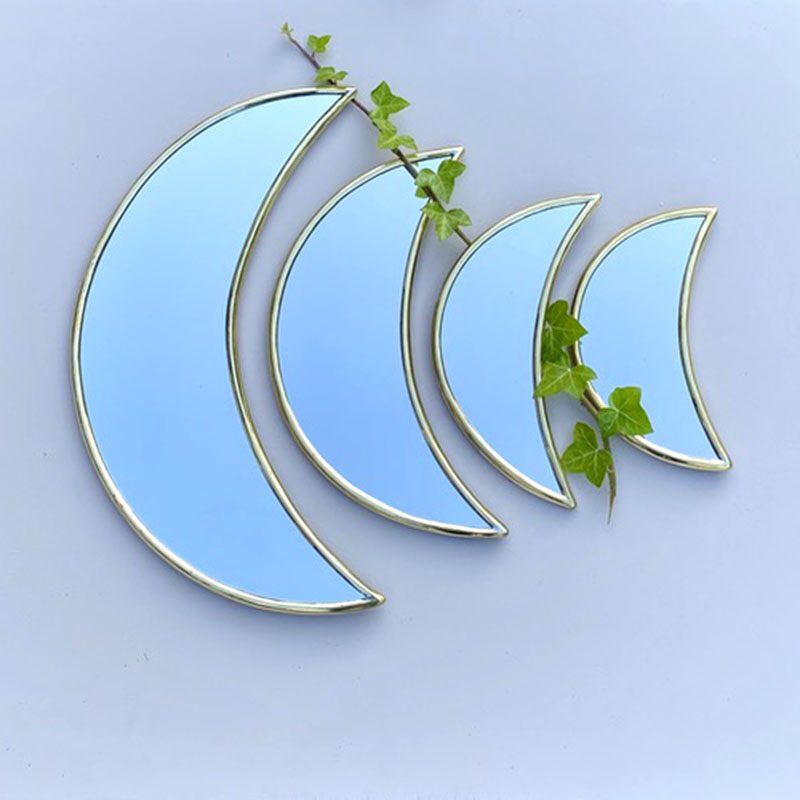 Spejl halvmåne - guld