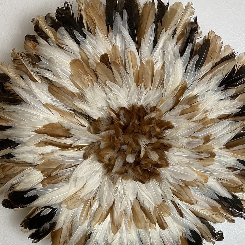 Fjer vægdekoration juju hat - brun miks - Billede 3