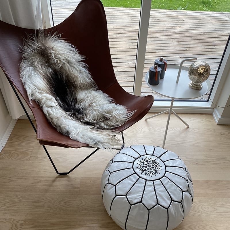 Marokkansk rund bordlampe - sølv med mønster - Billede 4