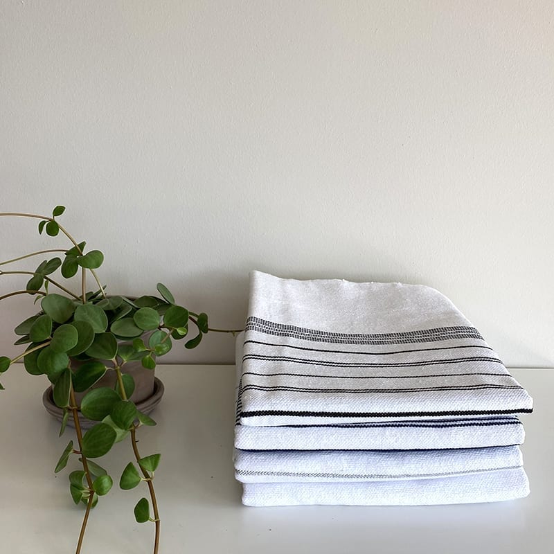 Marokkansk hammam håndklæde med sorte striber - Billede 3