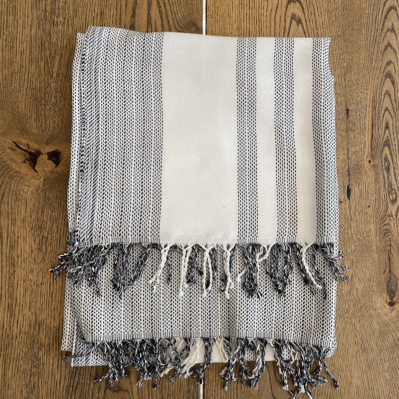 Marokkansk plaid - stribet lysegrå - Billede 3