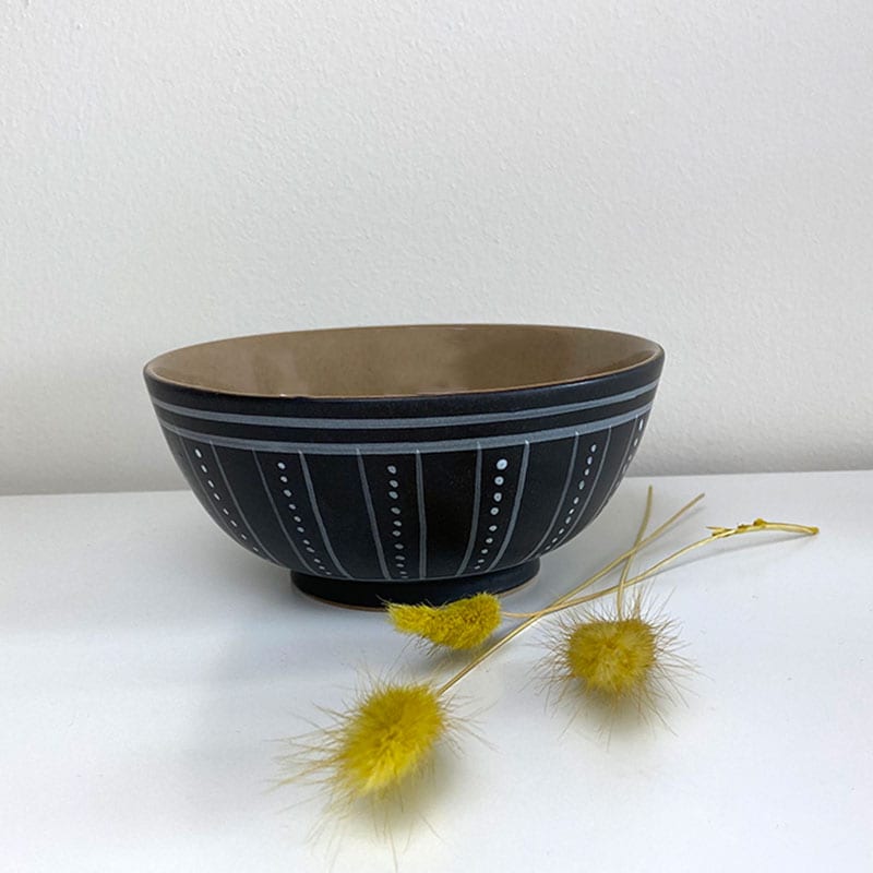 Skål sort - 3 forskellige mønstre - Billede 3