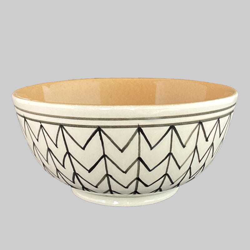 Skål hvid med mønster - Billede 2