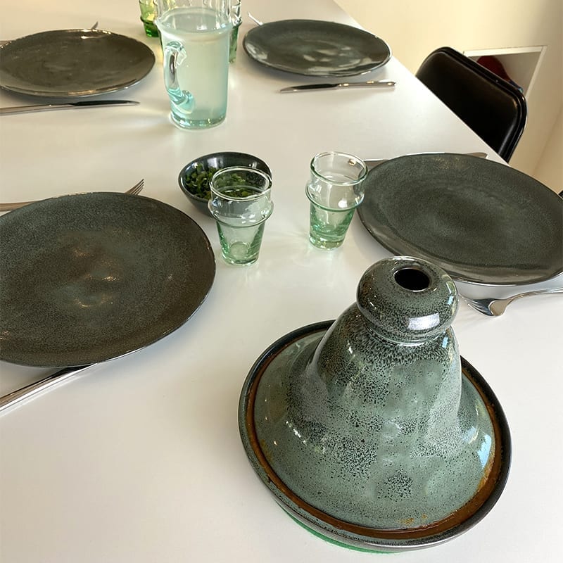 Tallerken grøn marbré - 30 cm. - Billede 4