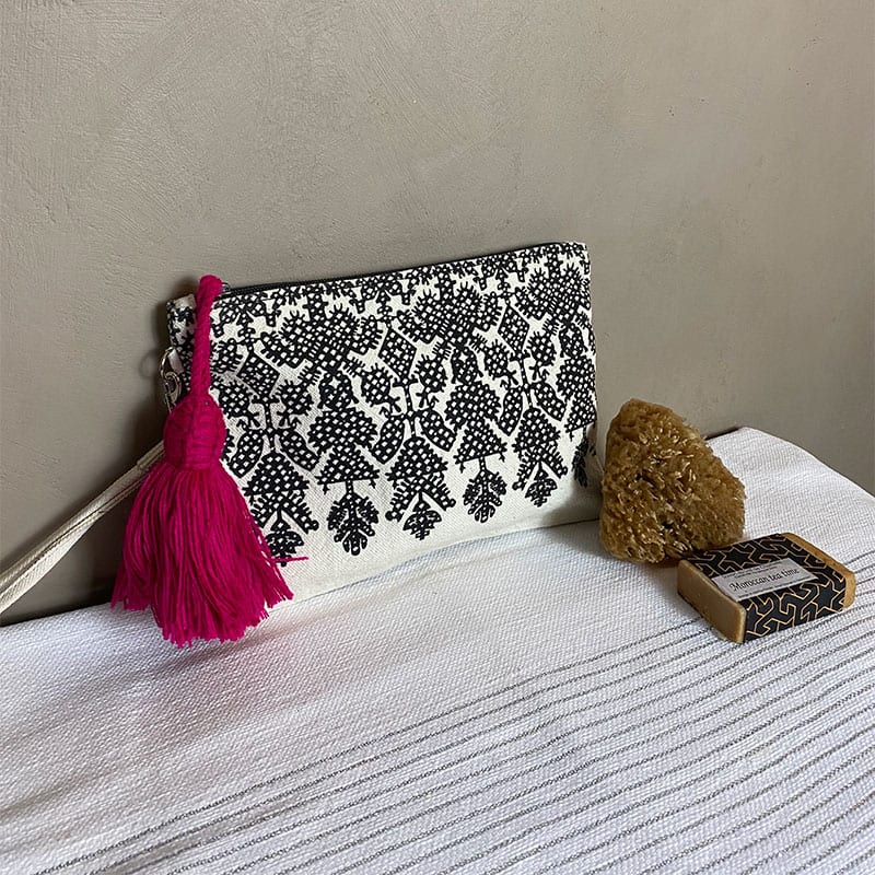 Toilettaske - med marokkansk mønster og pink kvast - Billede 2