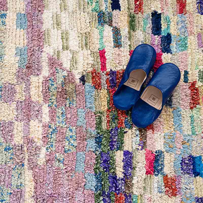 Marokkansk Boucherouite tæppe - Douce 118x215 - Billede 4