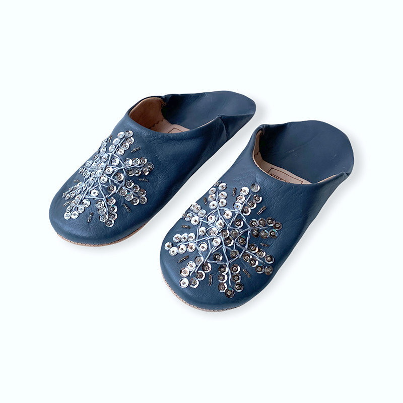 Marokkanske slippers - slate grå med palietter (kvinde) - Billede 5