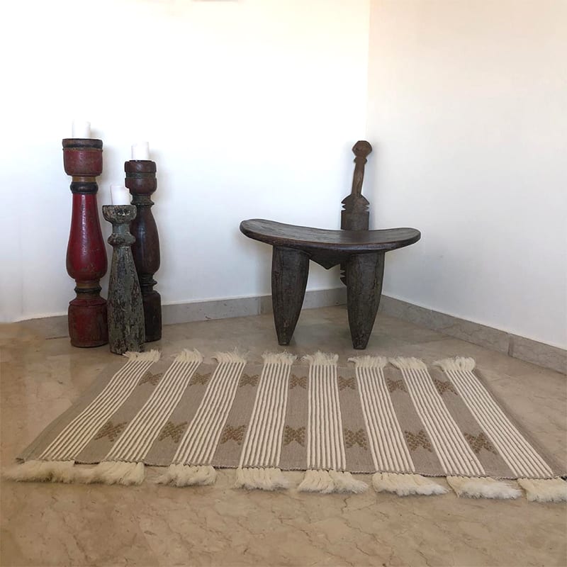 Håndvævet tæppe i bomuld, Bahia - Billede 2