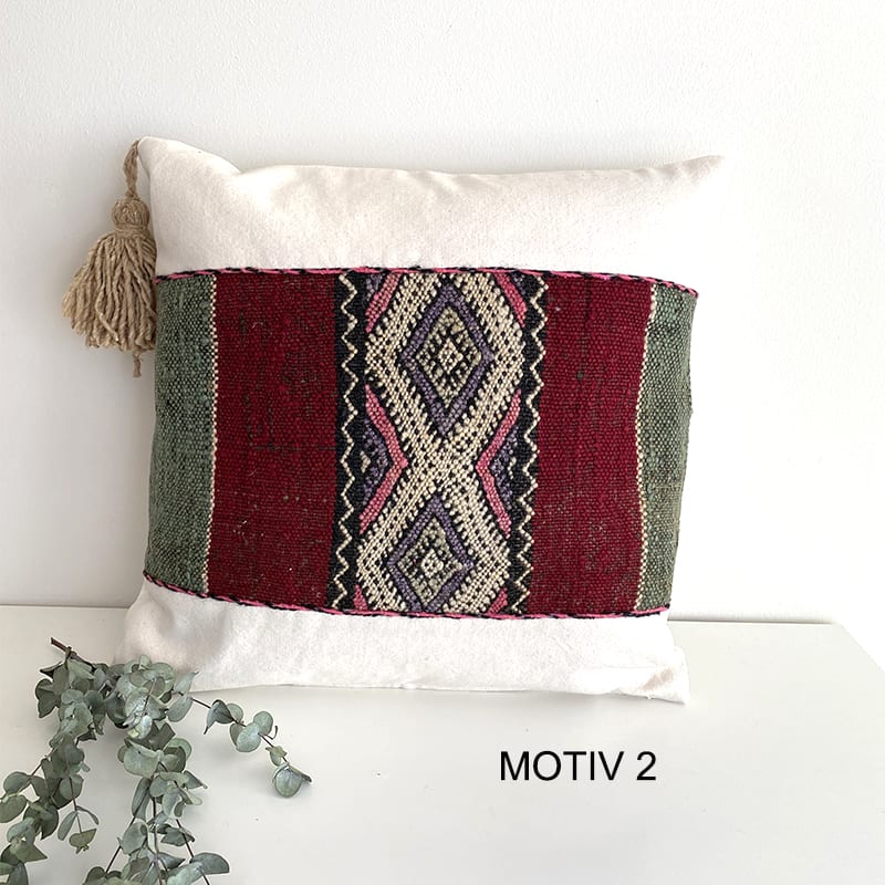 Pudebetræk i vintage berbertæppe i varme farver - Billede 2