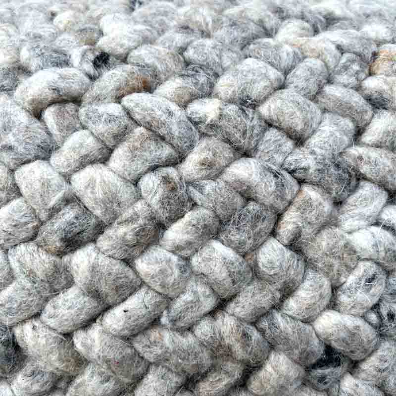 Puf i uld - Beige/lys grå - Billede 3