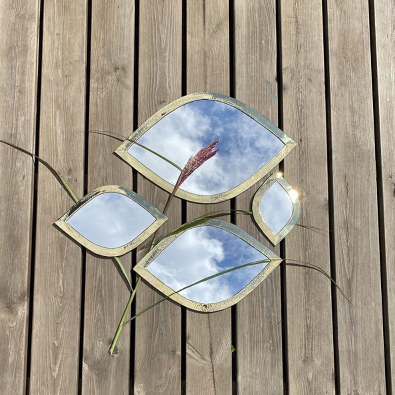 Øjeformet spejl - banket guld - Billede 3