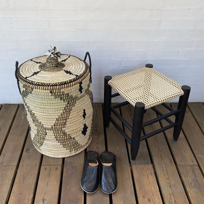 Skammel i Cannage Rattan - sort - Billede 5