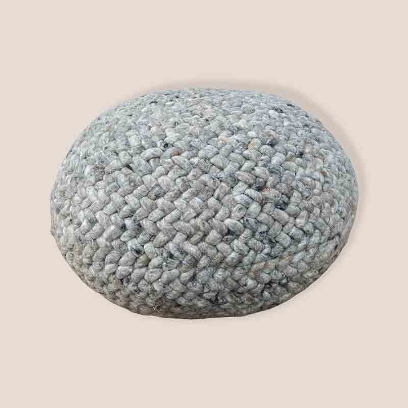 Puf i uld - Beige/lys grå